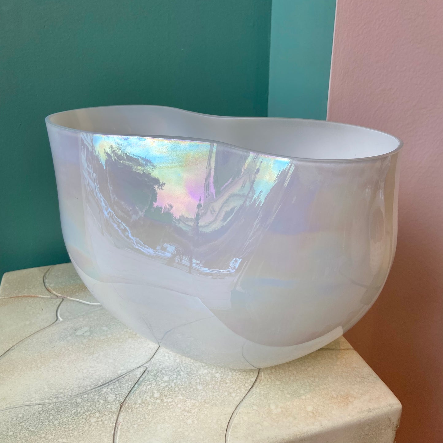 Vintage Opalescent Glass Vase by Damaso
