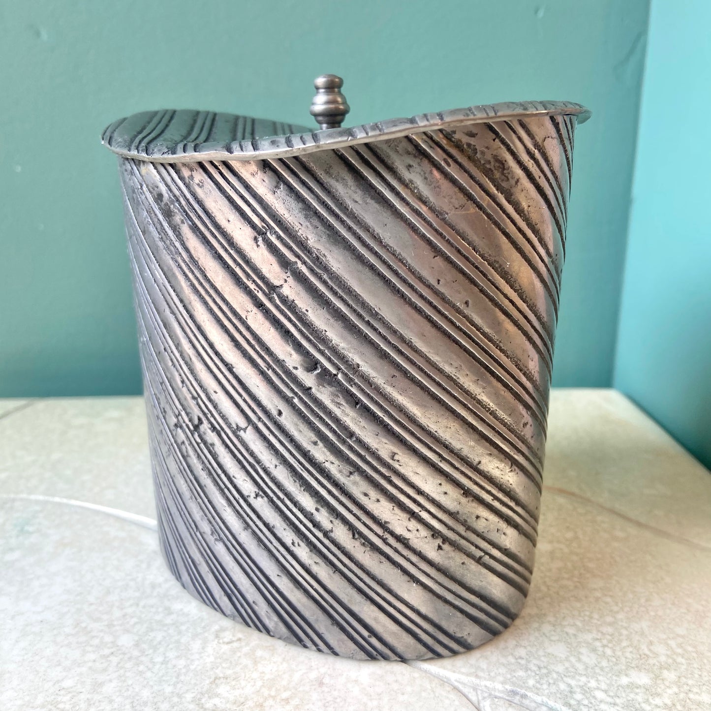 Vintage Fecit Portugal VCM Pewter Hinged Lid Trinket Box