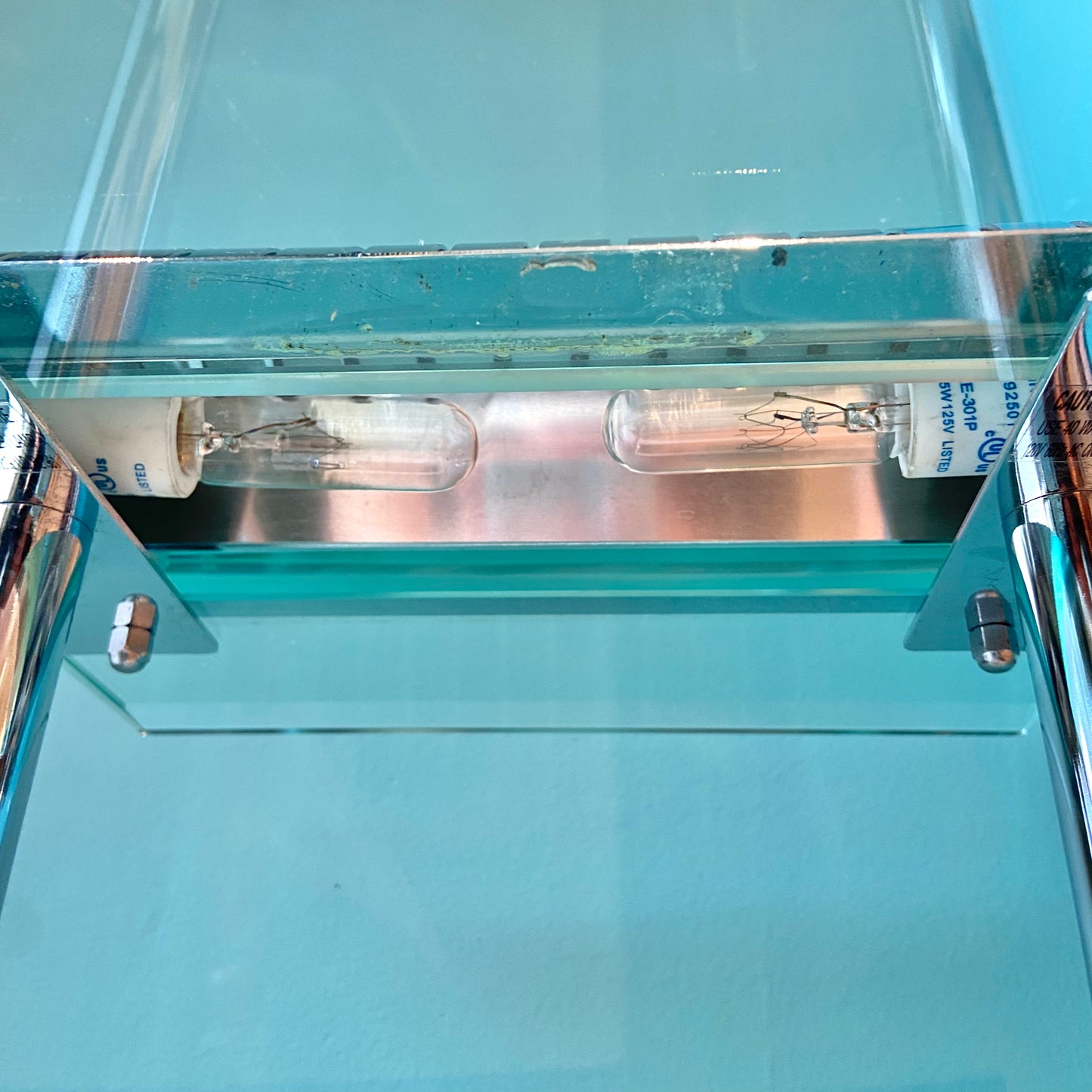 Vintage Sonneman Style Chrome and Glass Touch Table Lamp