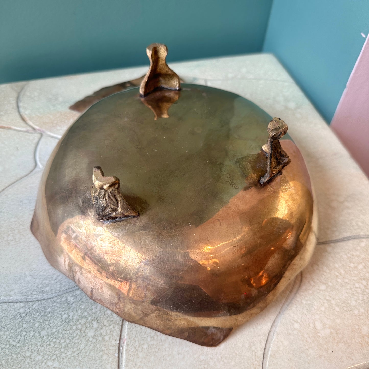 Vintage Brass Leaf Catchall Bowl