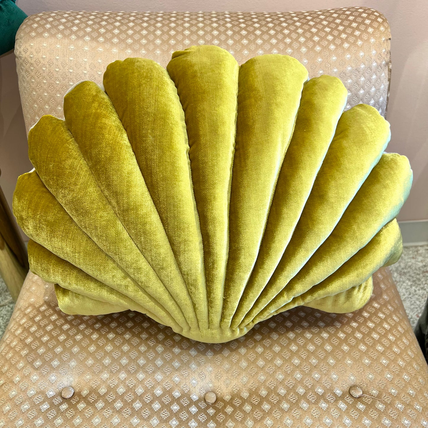 Large Velvet Shell Pillow by Tamar Mogendorff