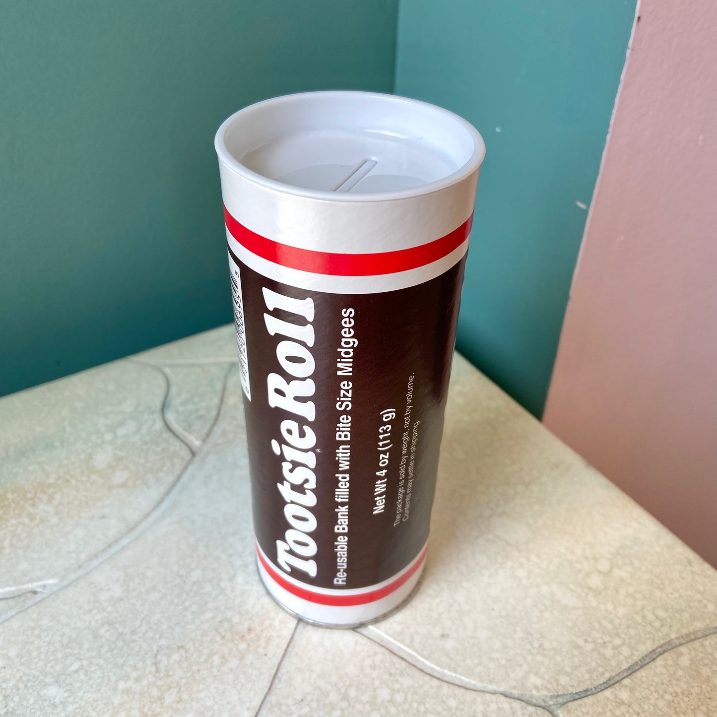 Vintage Tootsie Roll Tube Coin Bank 6”
