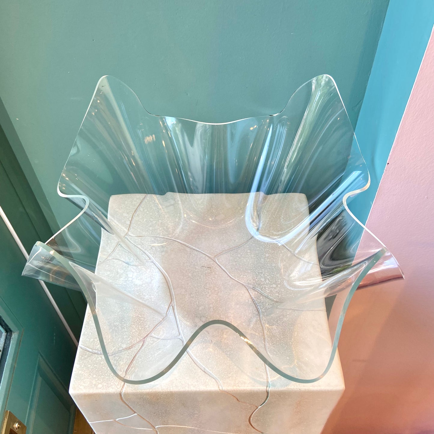 Extra Large Vintage Lucite Handkerchief Bowl