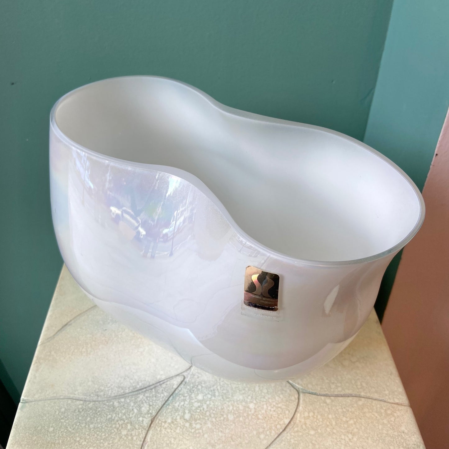 Vintage Opalescent Glass Vase by Damaso