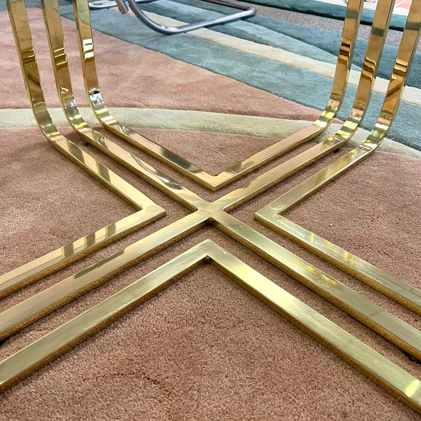 Vintage Brass and Glass Coffee Table