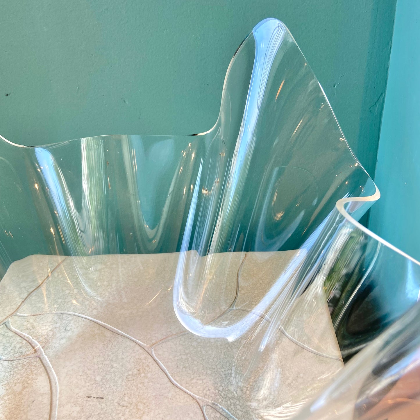 Extra Large Vintage Lucite Handkerchief Bowl