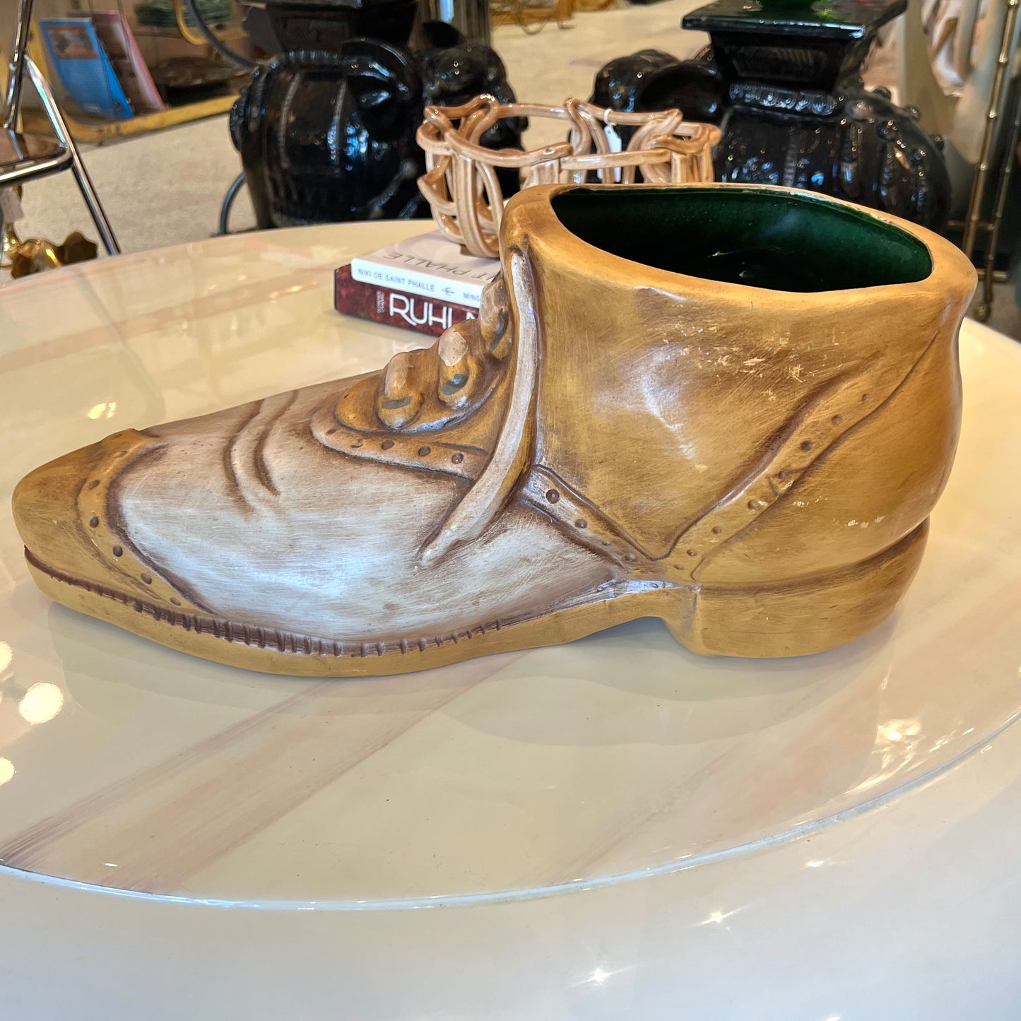 Vintage Extra Large Ceramic Shoe Planter