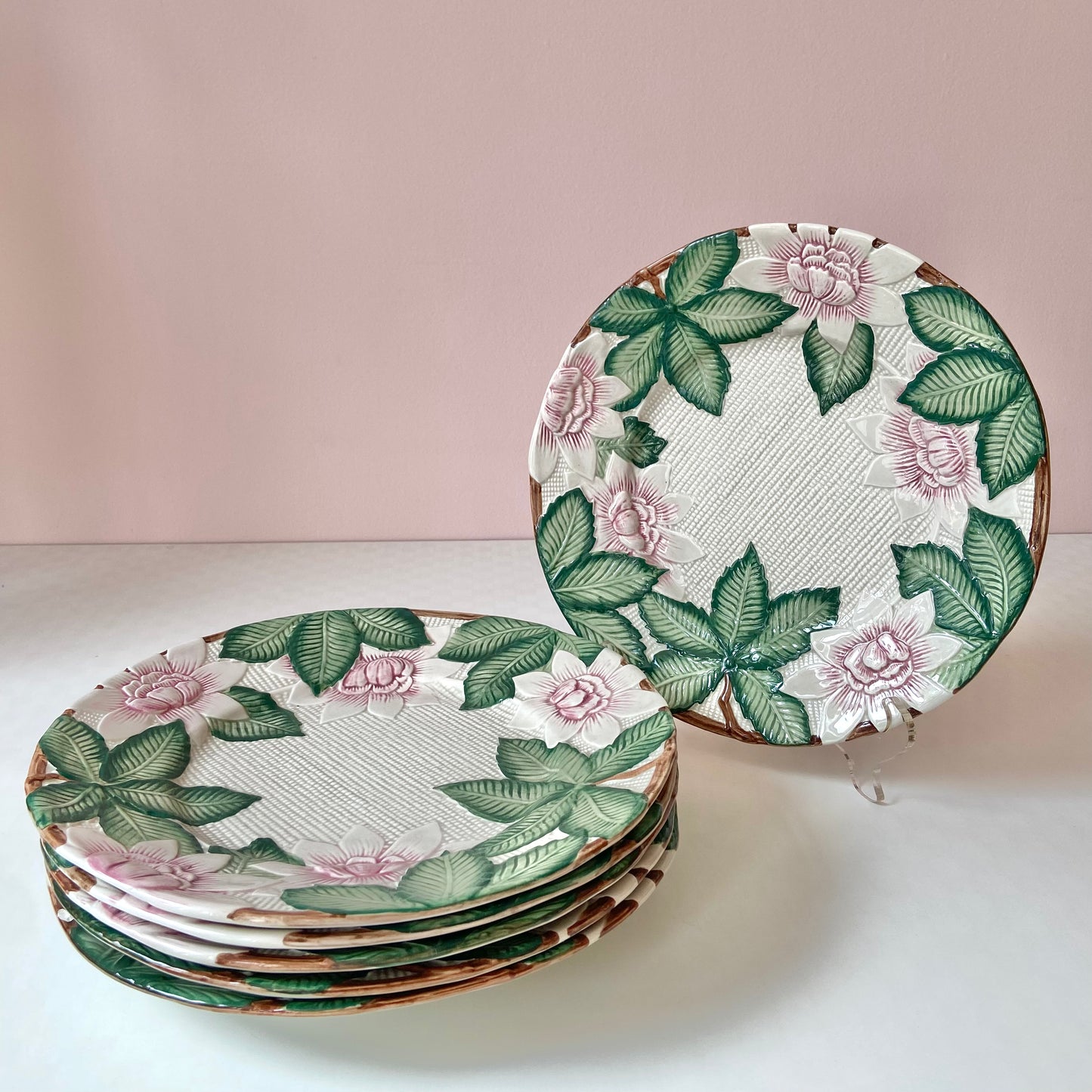 Set of 6 Fitz and Floyd 1989 Magnolia Dinner Charger Plates