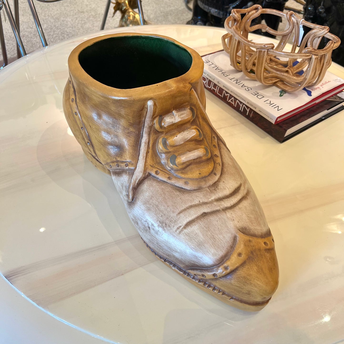 Vintage Extra Large Ceramic Shoe Planter