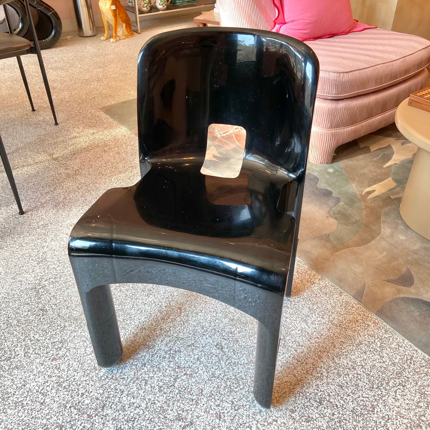 Vintage Mid Century Italian Kartell Universale Black Accent Chair
