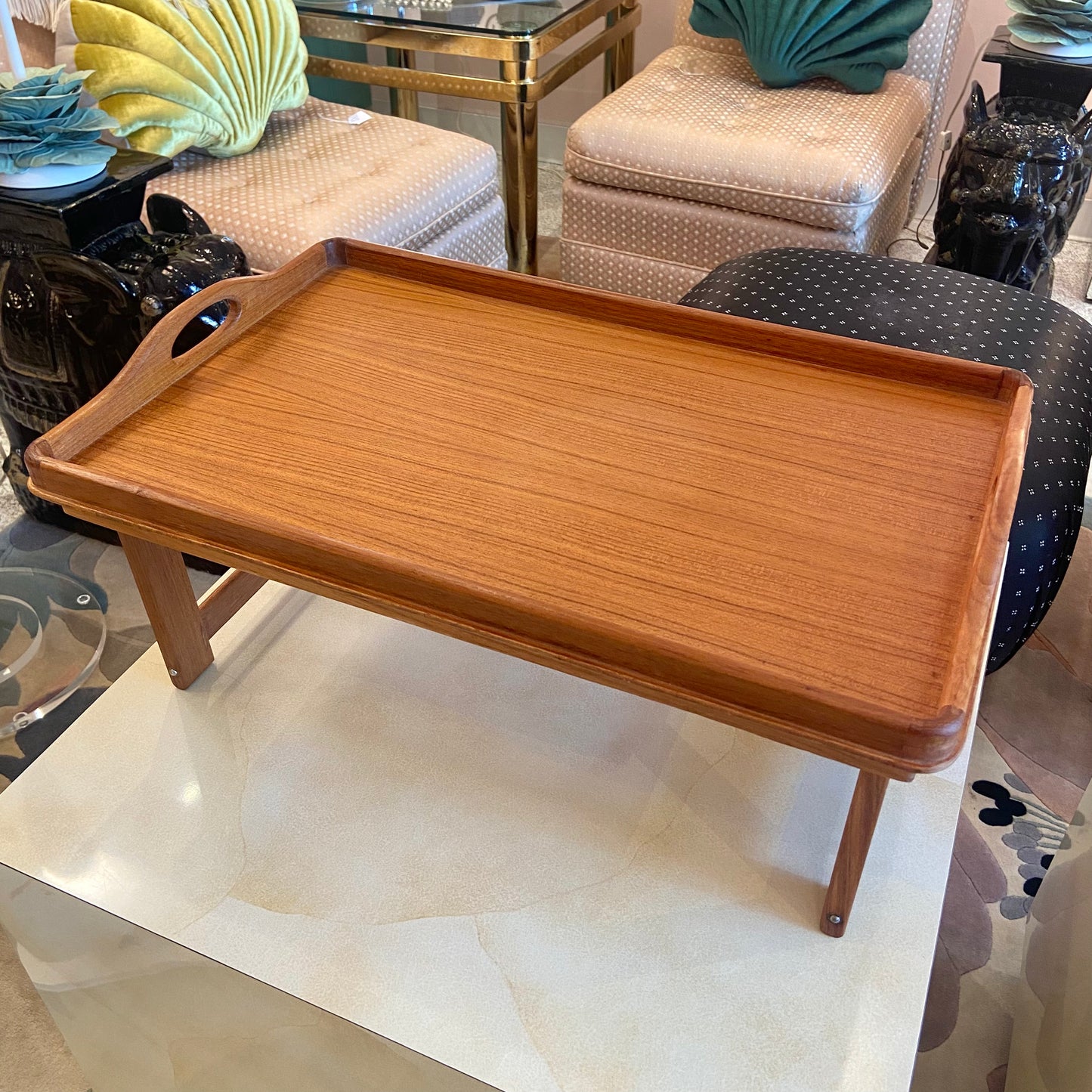 Vintage 1970’s Teak Wood Folding Tray