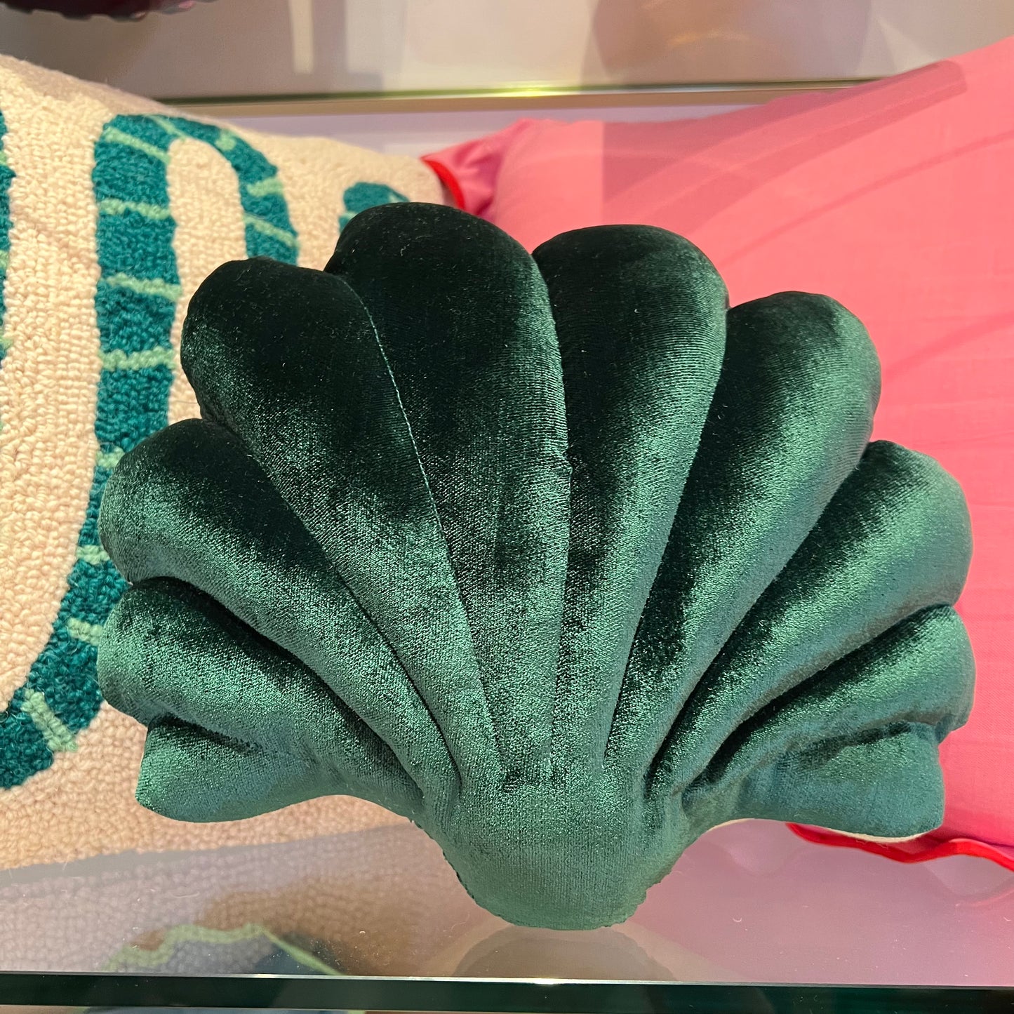 Small Velvet Shell Pillow by Tamar Mogendorff
