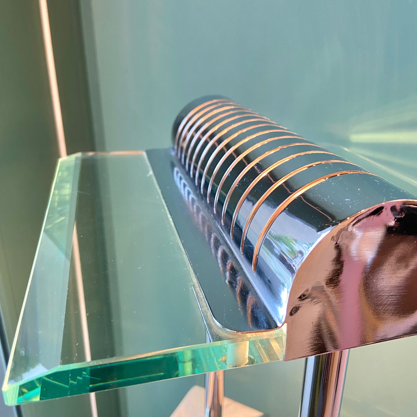 Vintage Sonneman Style Chrome and Glass Touch Table Lamp