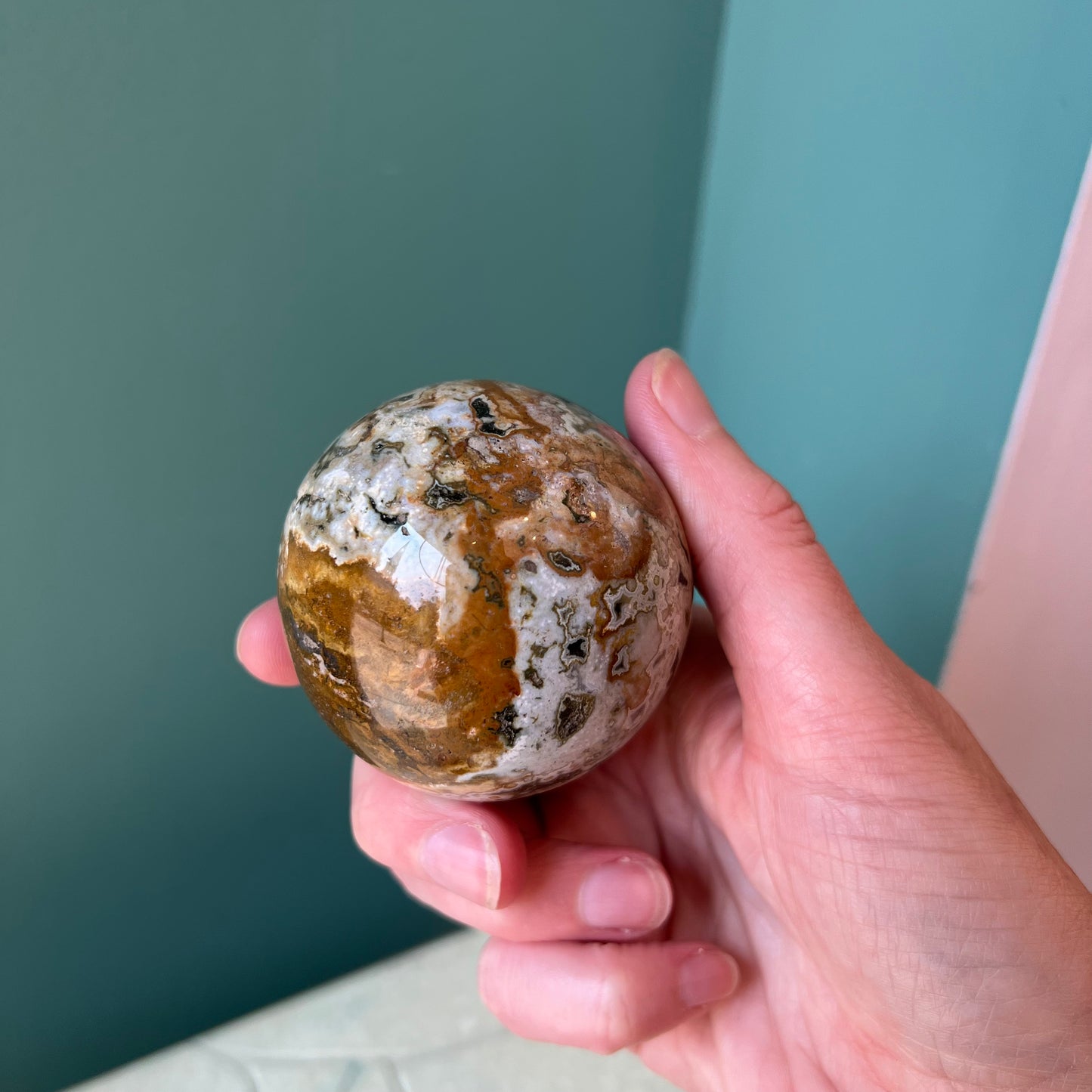 Set of 5 Vintage Natural Stone/Marble Decorative Balls