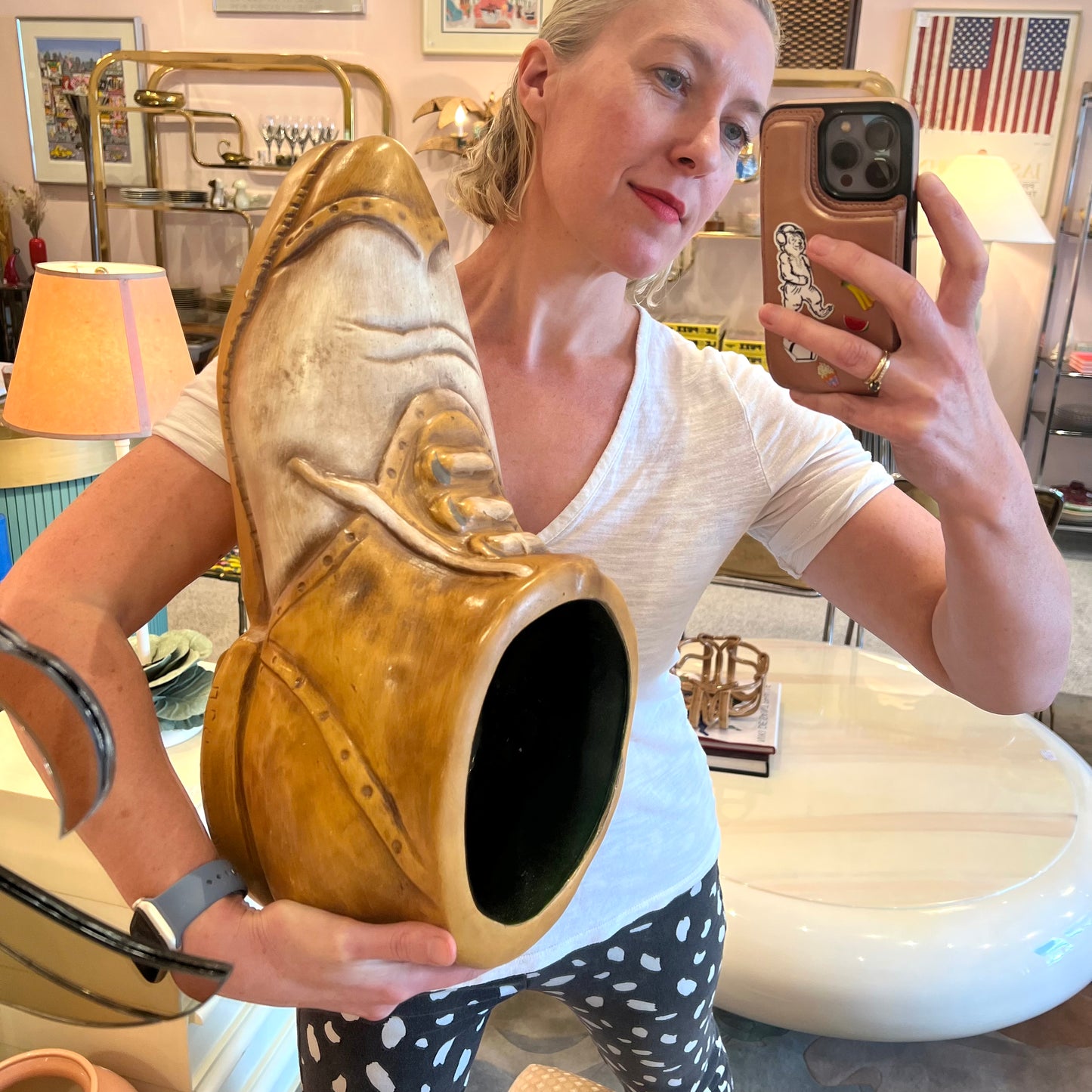 Vintage Extra Large Ceramic Shoe Planter