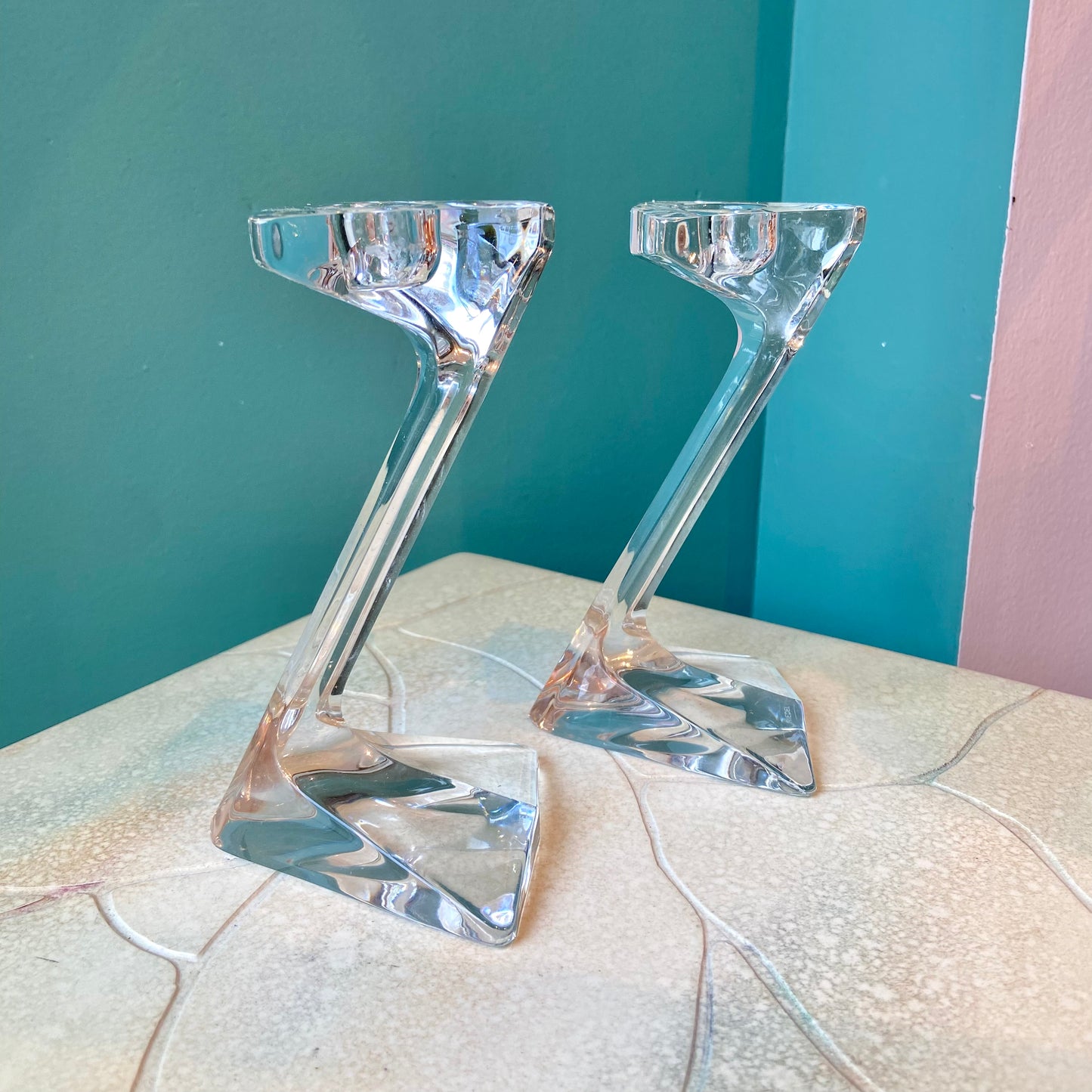 Vintage Crystal Candlestick Holders by Riedel