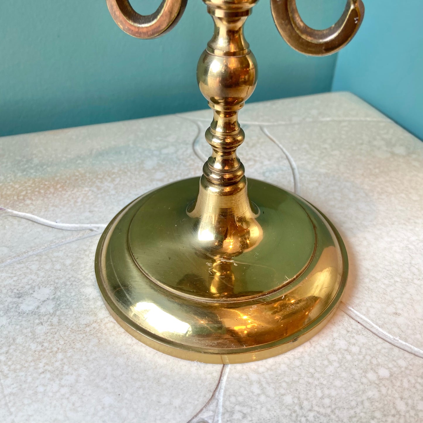 Vintage Brass 3 Arm Candelabra