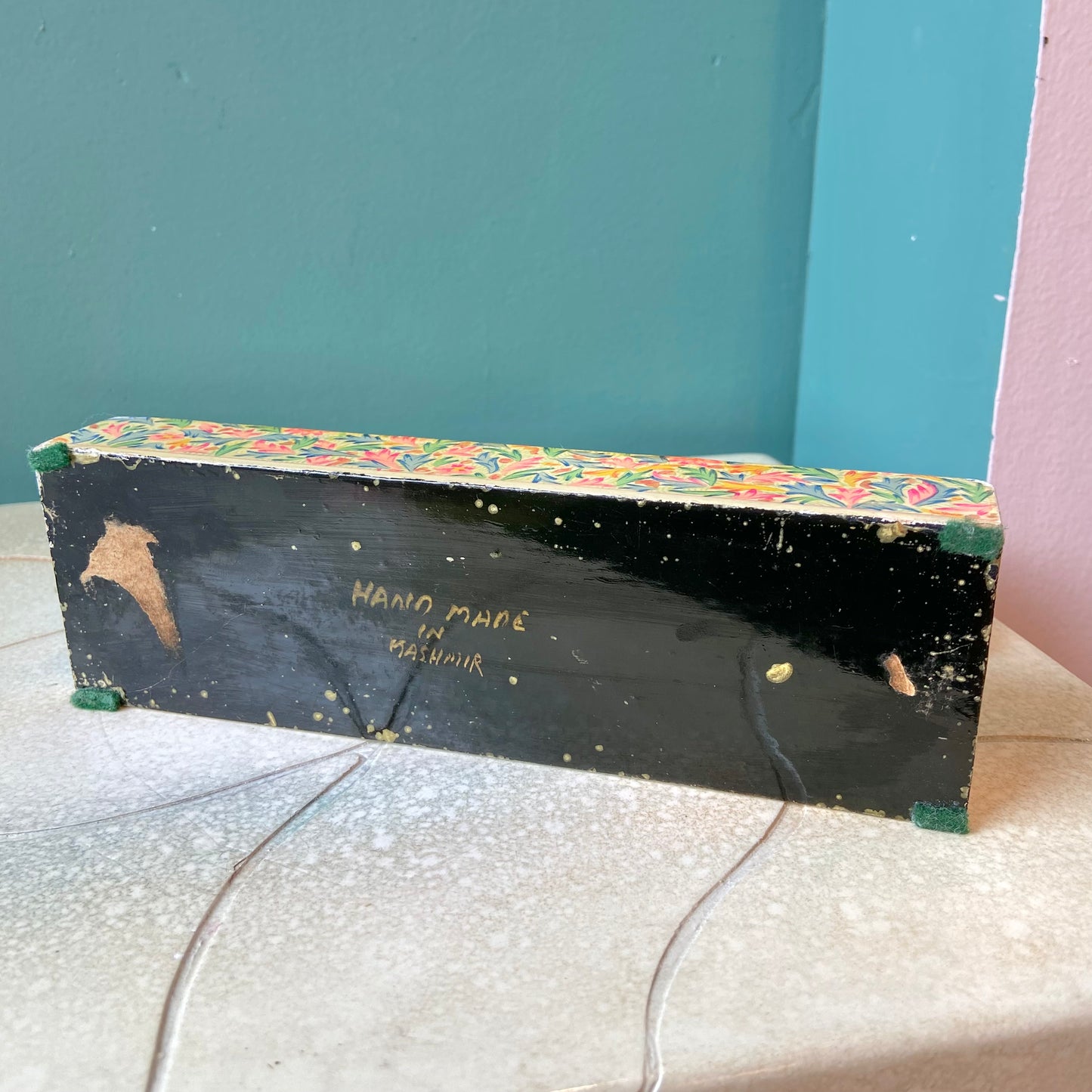 Vintage Papier Mache Decorative Floral Trinket Box