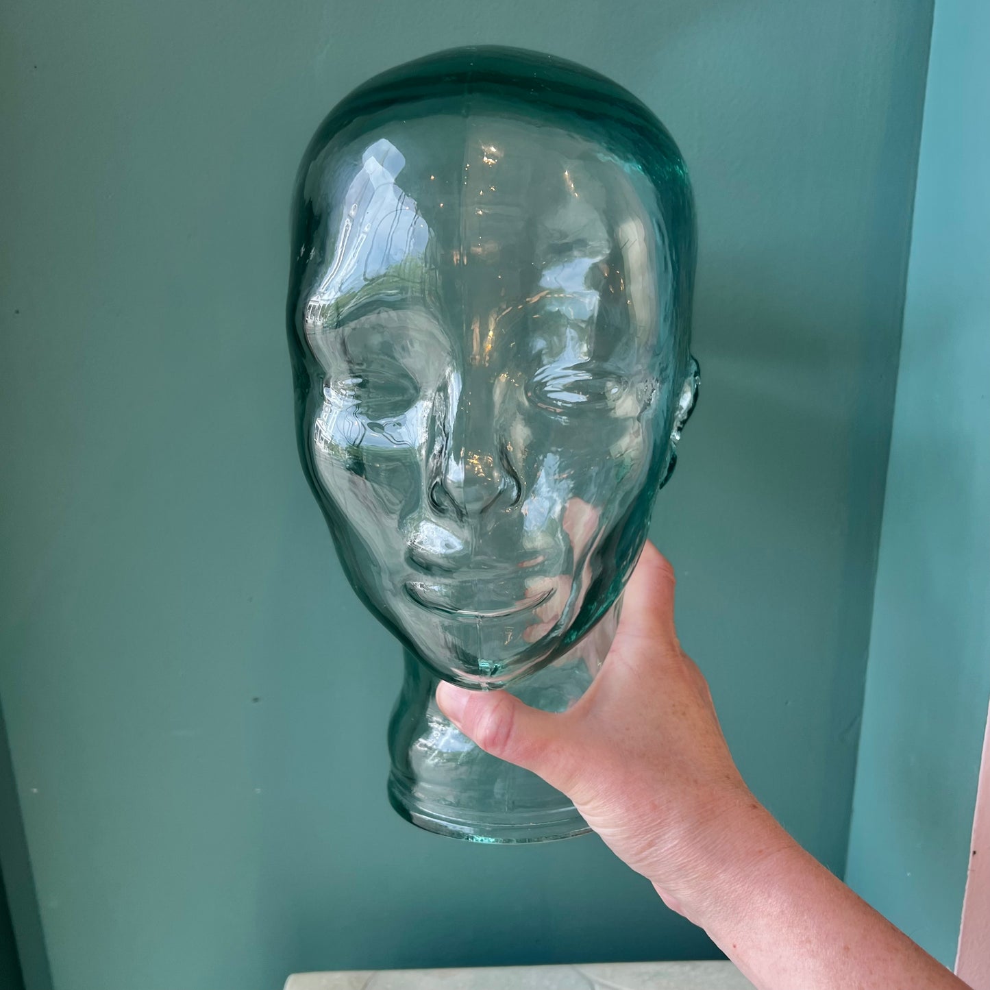 Vintage Glass Mannequin Head- Clear
