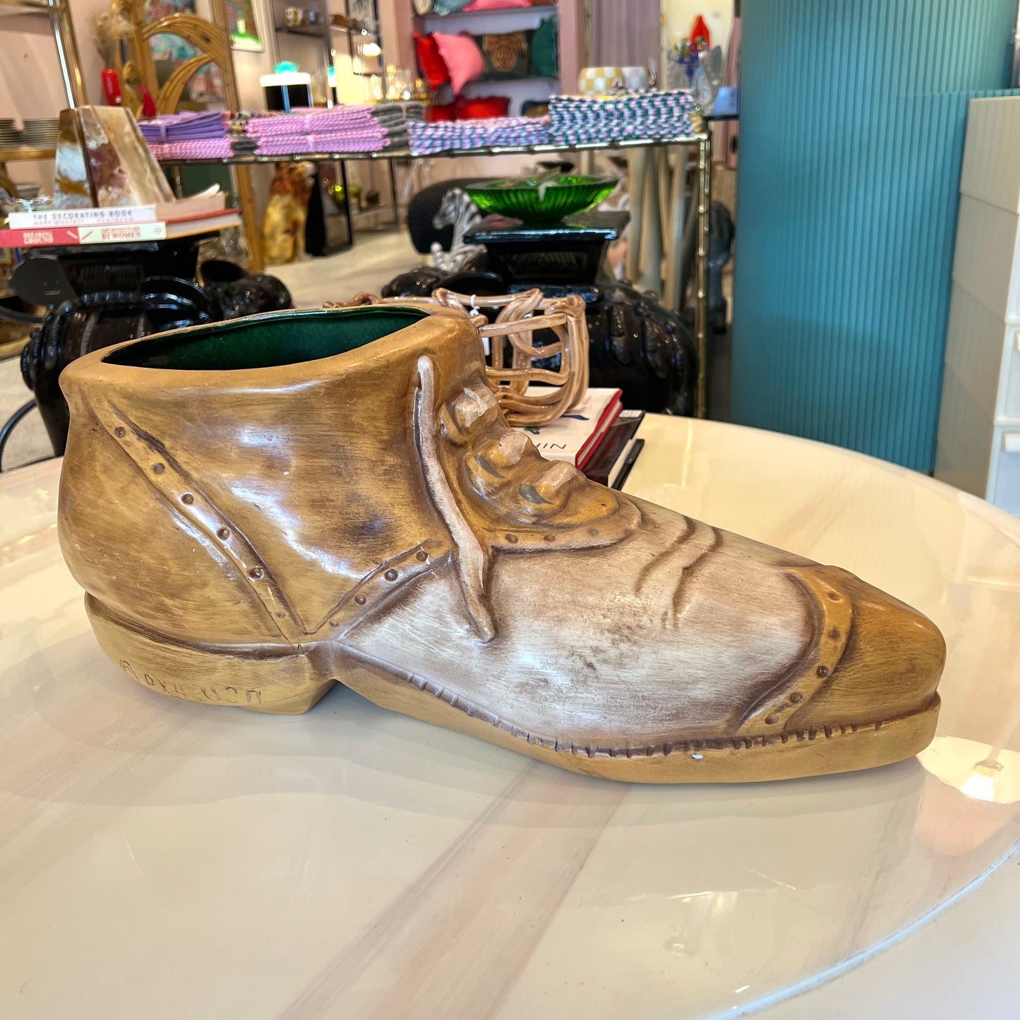 Vintage Extra Large Ceramic Shoe Planter