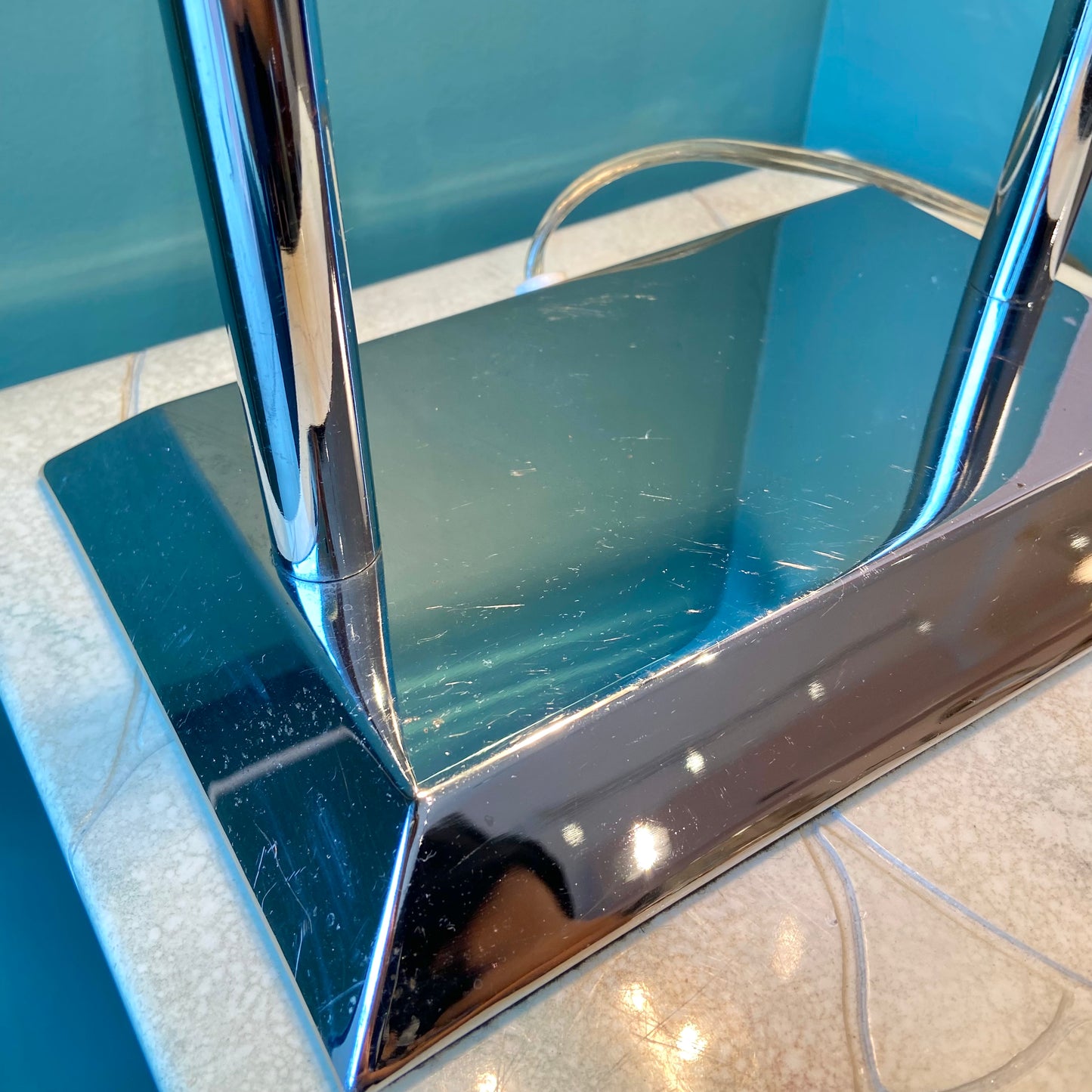 Vintage Sonneman Style Chrome and Glass Touch Table Lamp