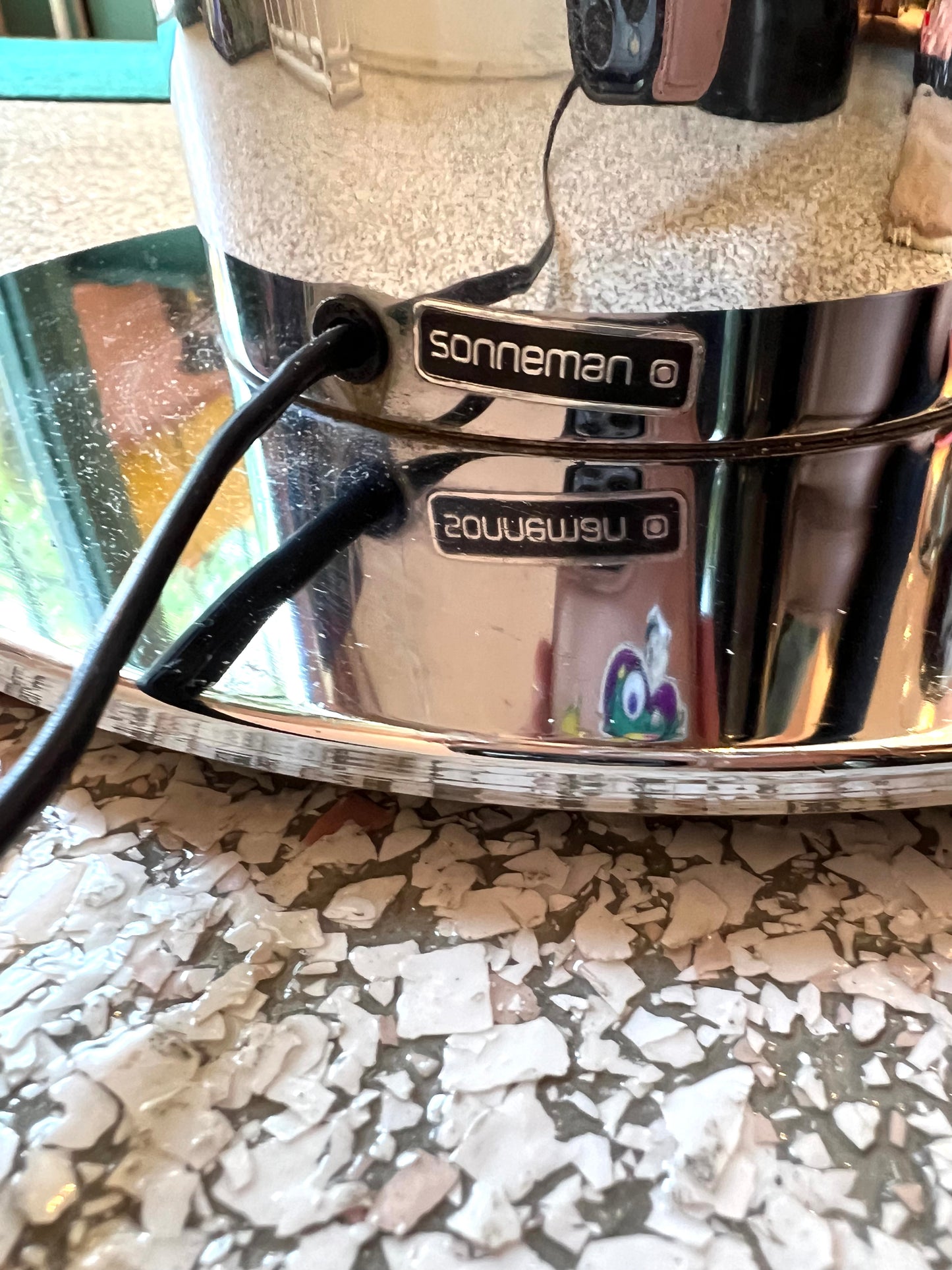 Vintage Chrome Floor Lamp with Large Glass Globe by Robert Sonneman