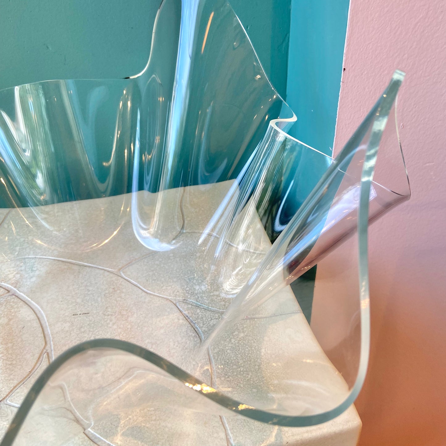 Extra Large Vintage Lucite Handkerchief Bowl