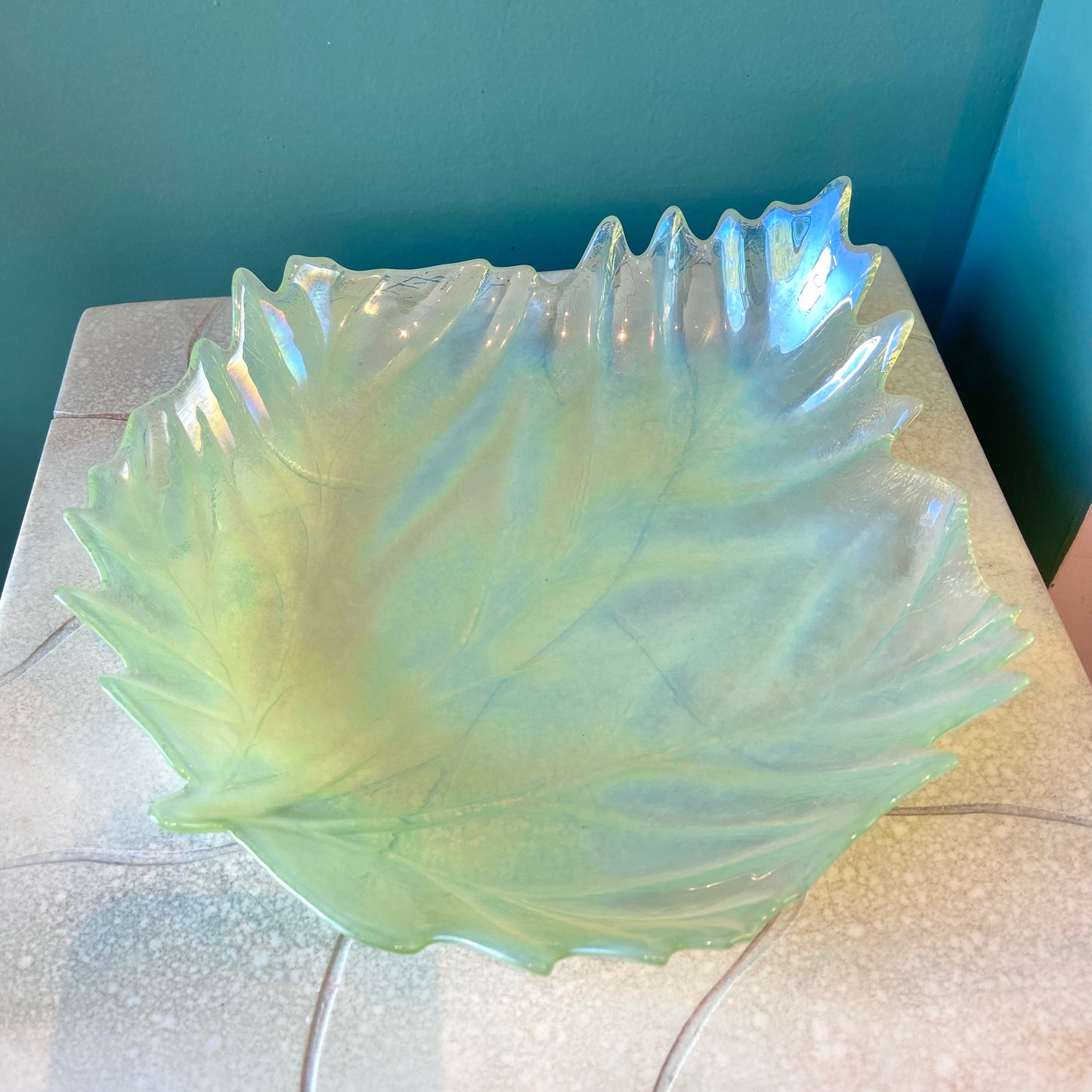 Vintage Iridescent Leaf Catchall/Plate