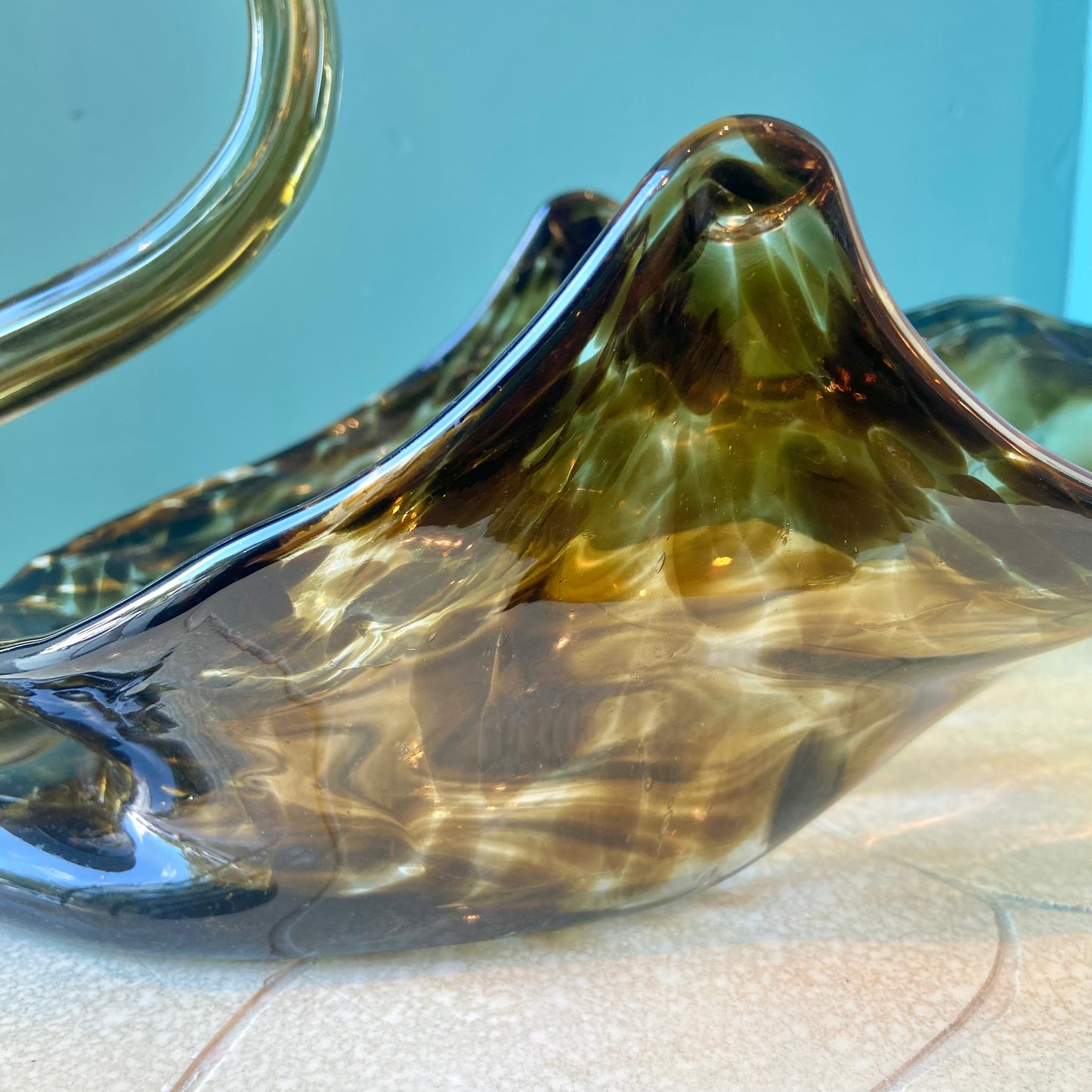 Vintage Murano Style Glass Swan Catchall
