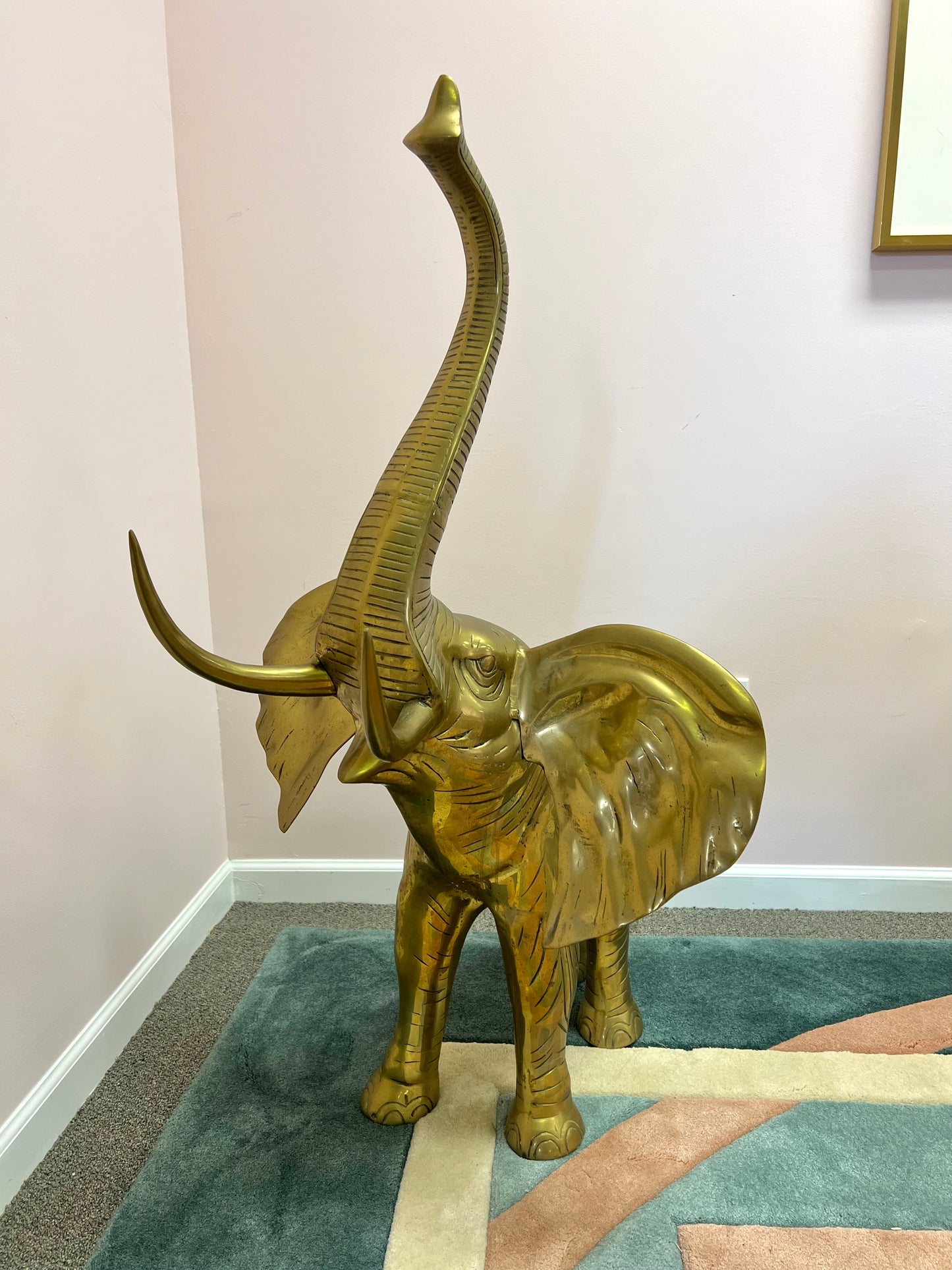 1960’s Extra Large Brass Elephant Statue