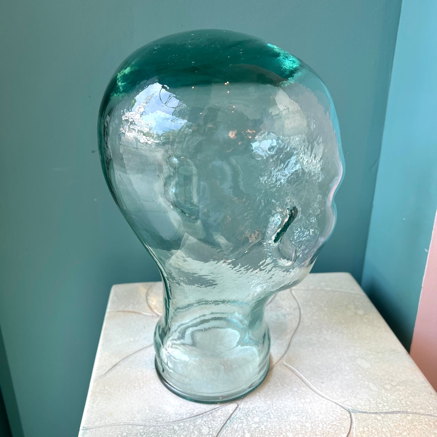Vintage Glass Mannequin Head- Clear