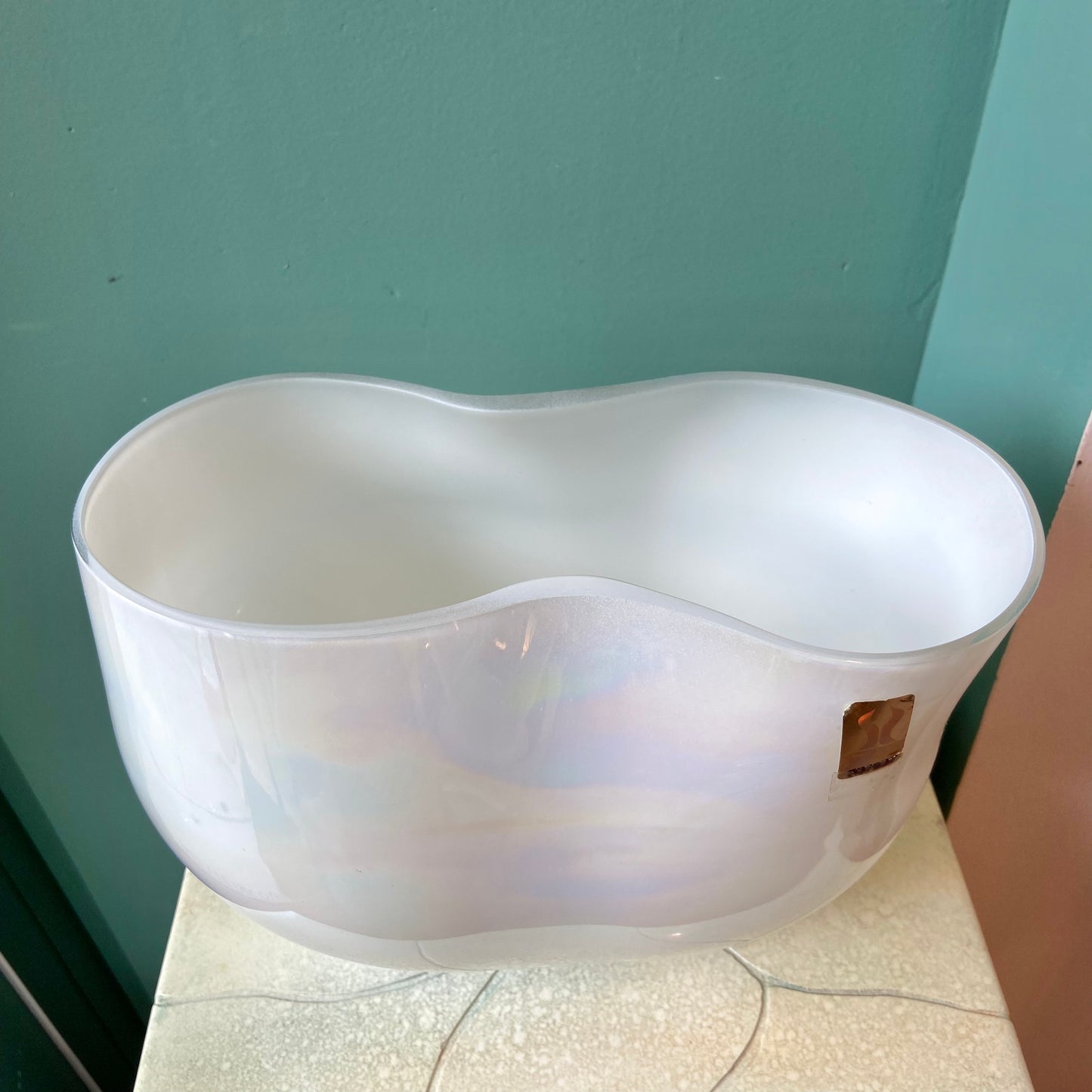 Vintage Opalescent Glass Vase by Damaso