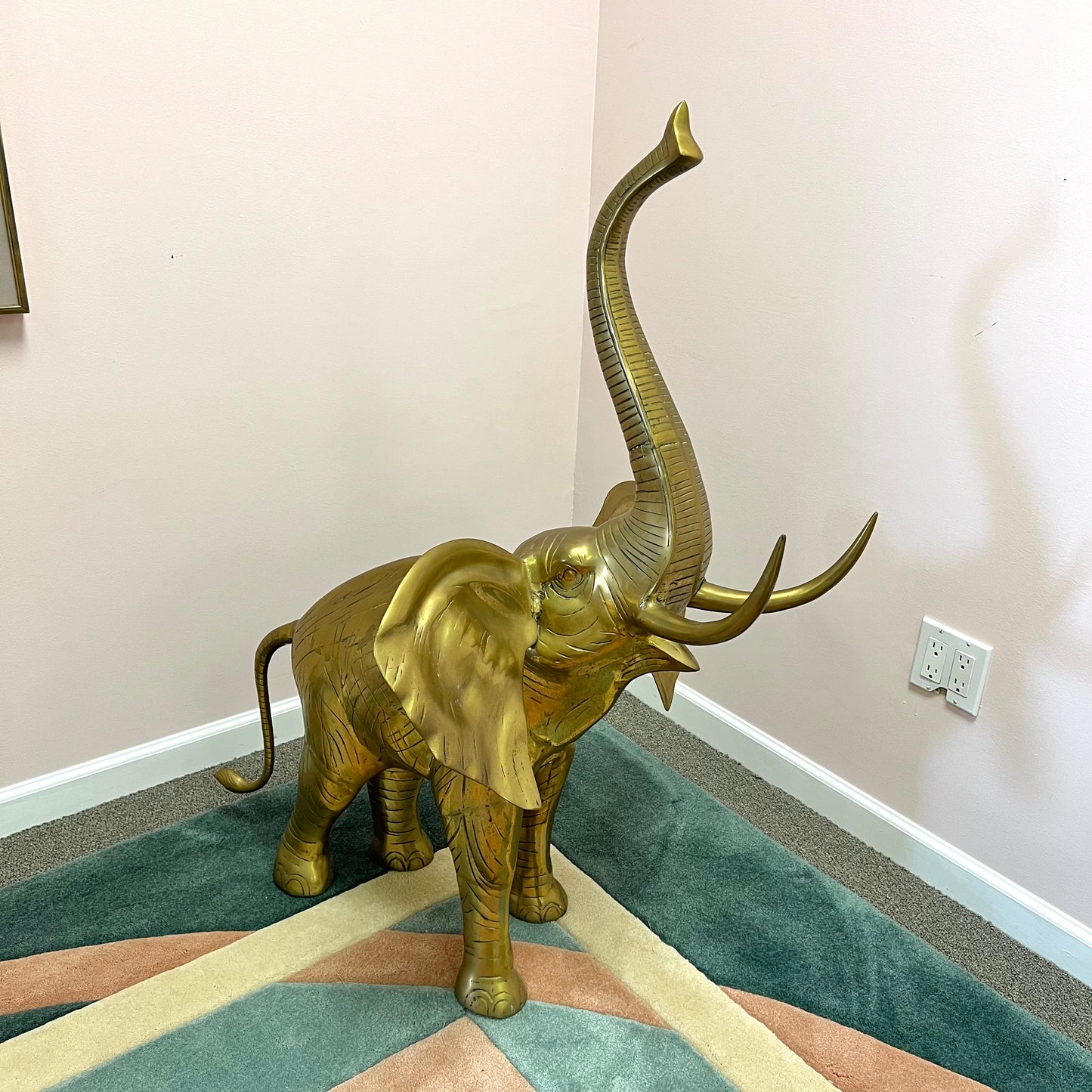 1960’s Extra Large Brass Elephant Statue