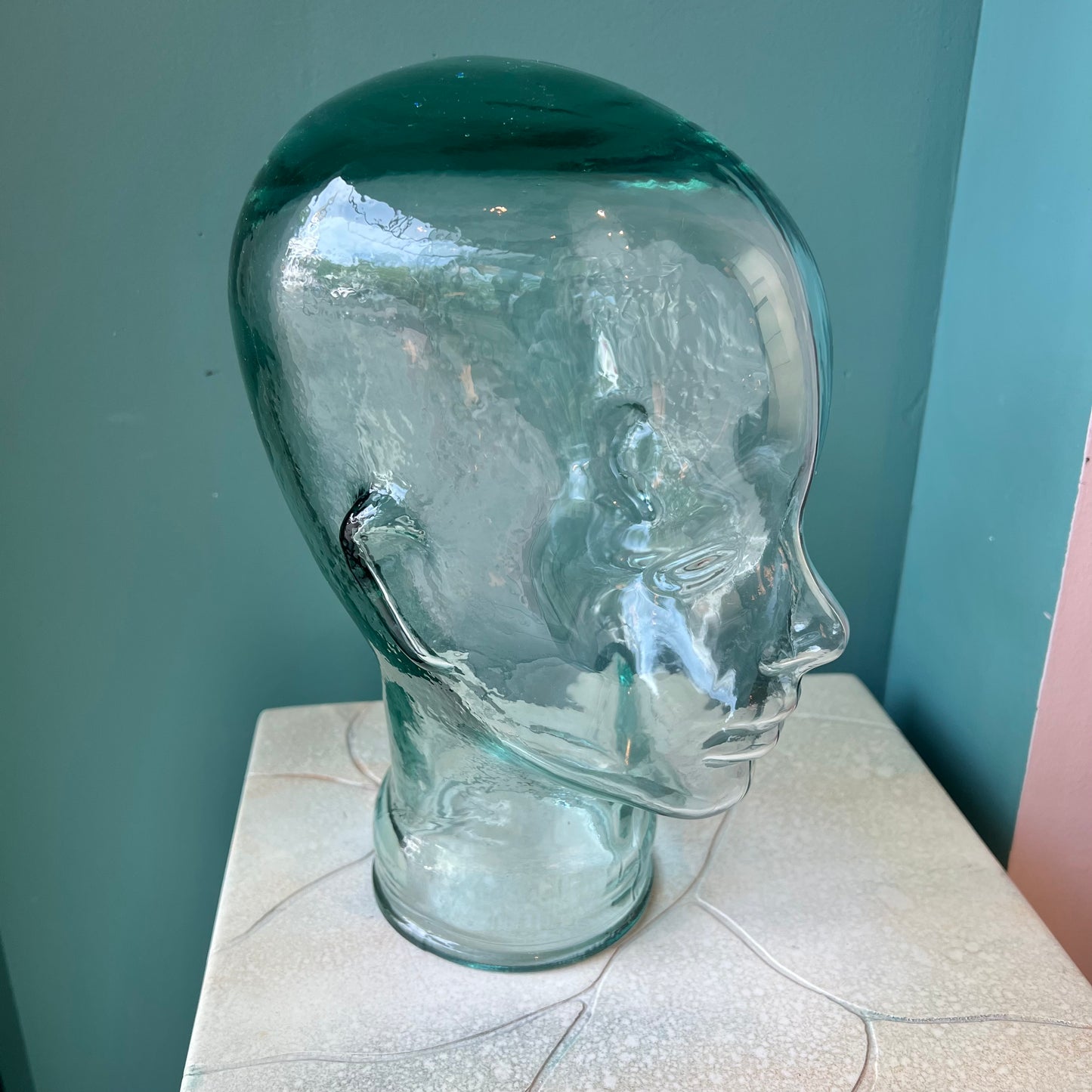 Vintage Glass Mannequin Head- Clear