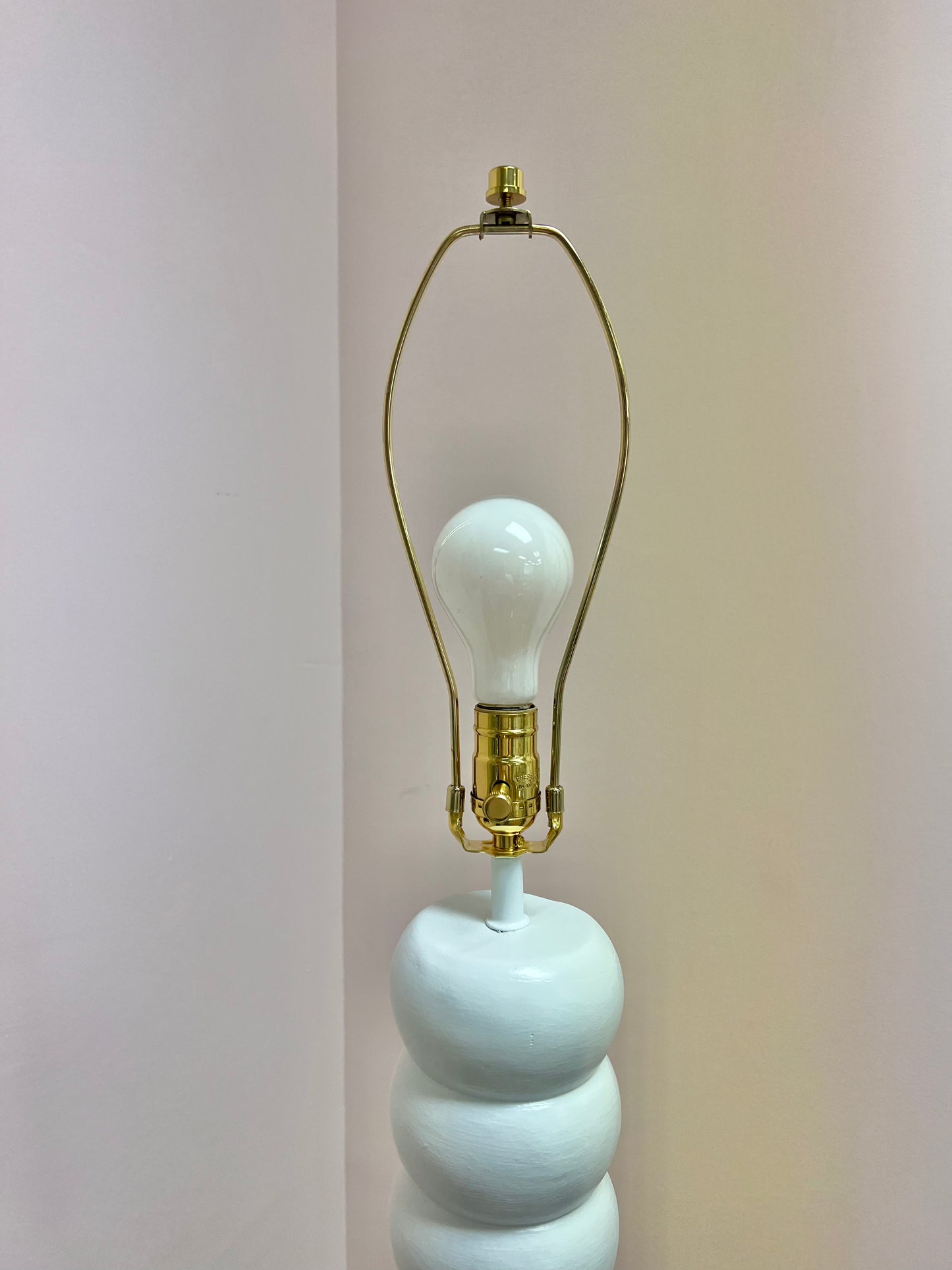 Vintage White Stacked Plaster Floor Lamp