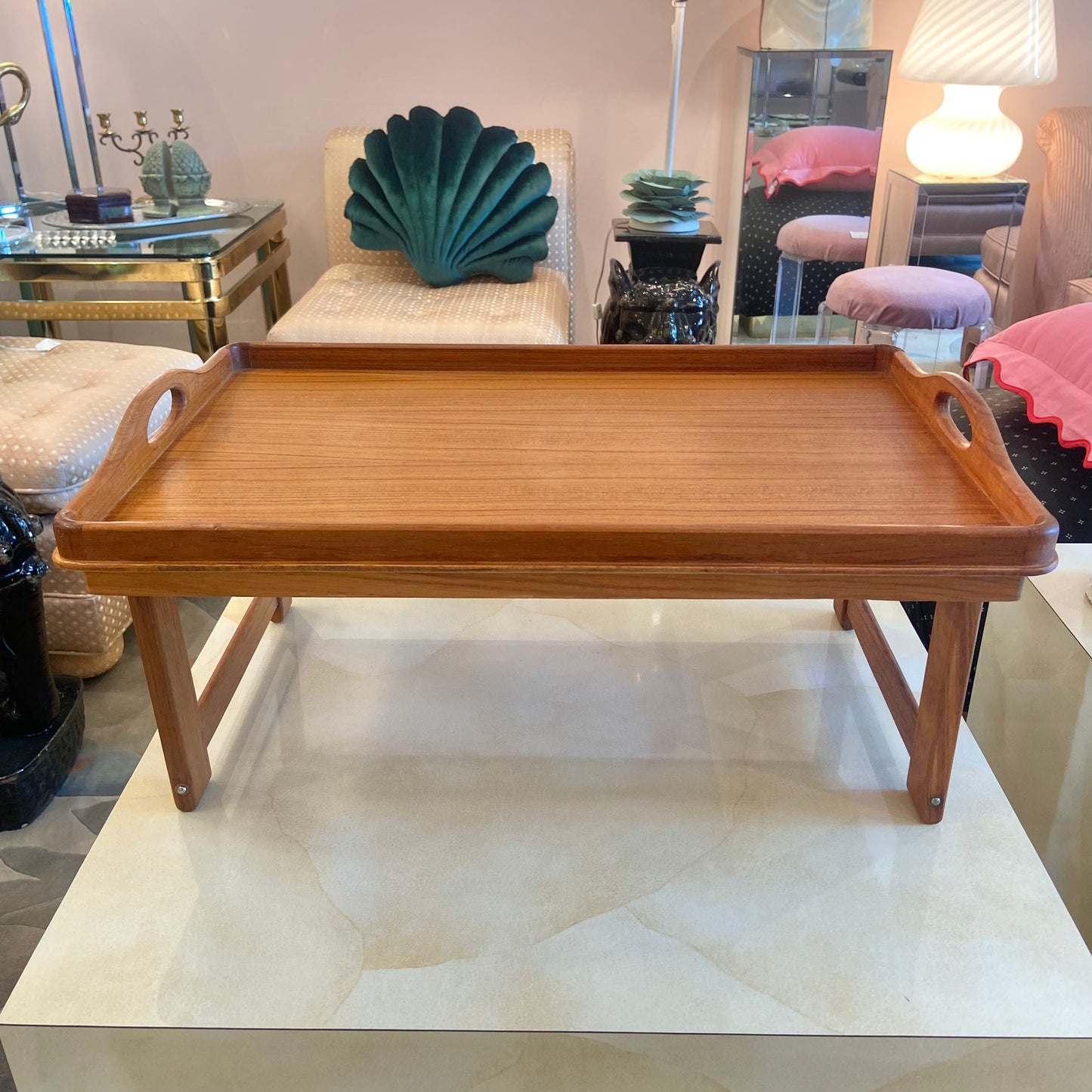 Vintage 1970’s Teak Wood Folding Tray