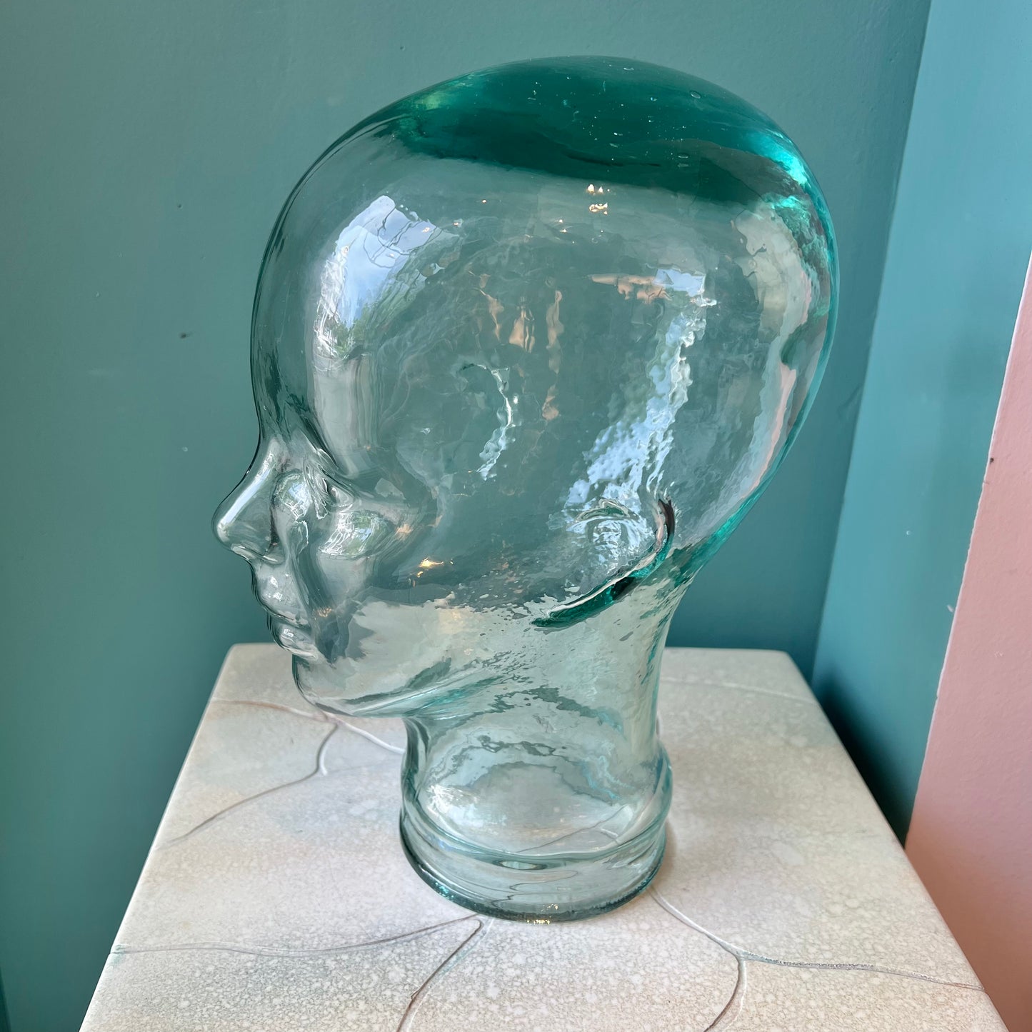 Vintage Glass Mannequin Head- Clear