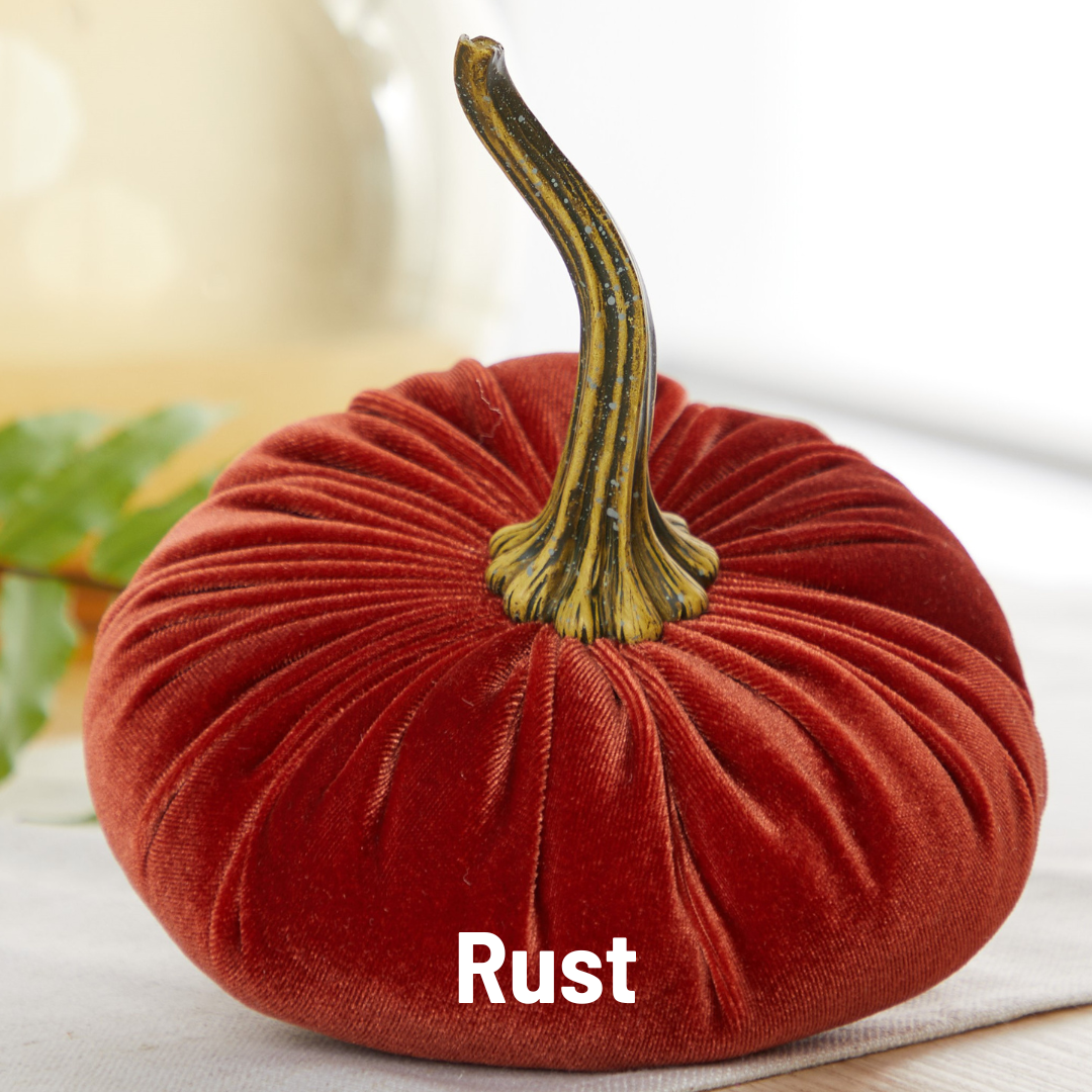 Medium Handmade Velvet Pumpkins