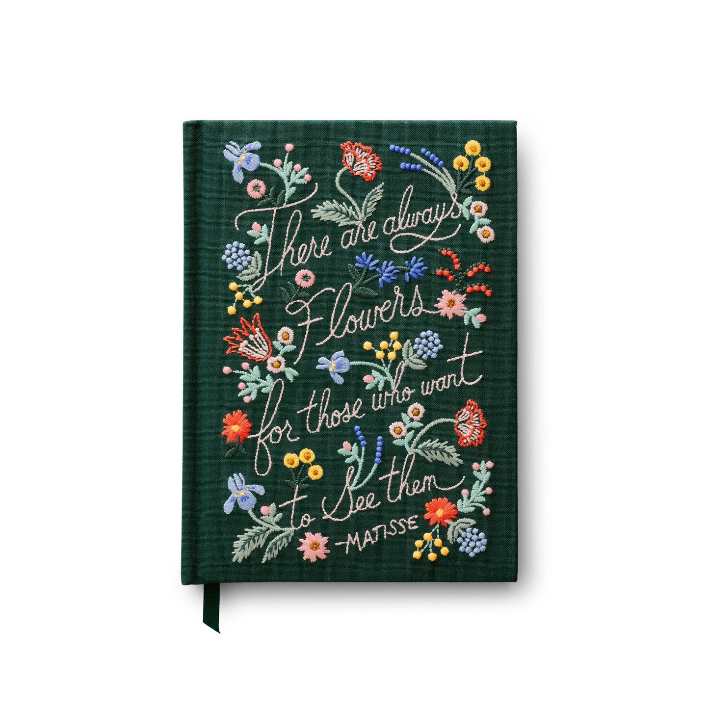 "There Are Always Flowers" Embroidered Journal