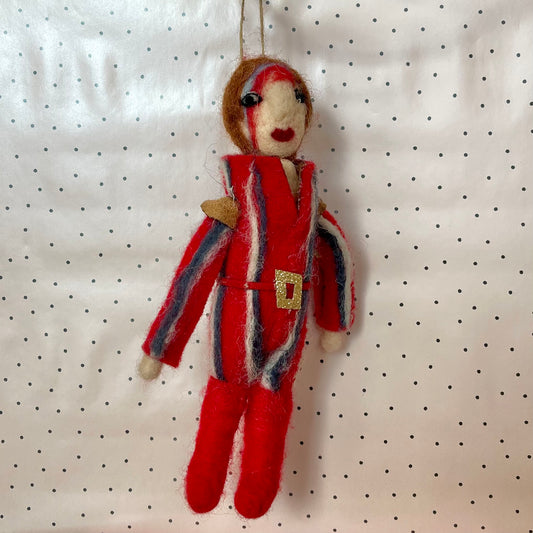 David Bowie Felt Holiday Ornament