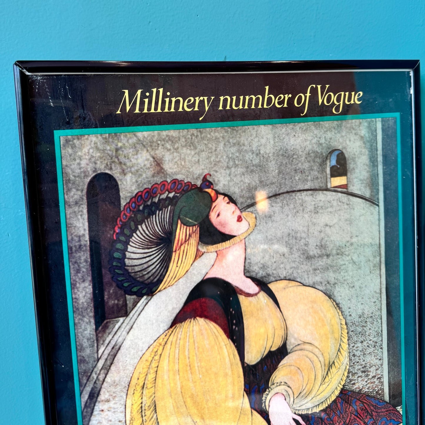 Vintage Framed Vogue Cover Poster (as is)