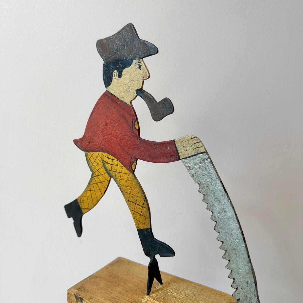 Vintage Folk Art Pendulum Lumberjack Sculpture