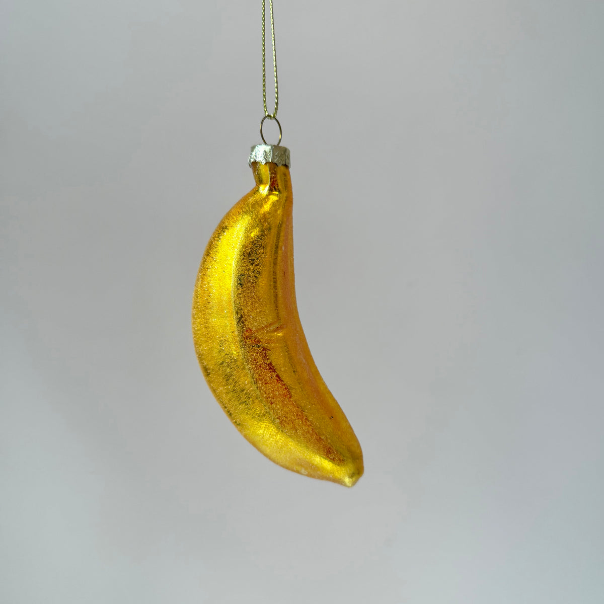 Gold Banana Glass Ornament