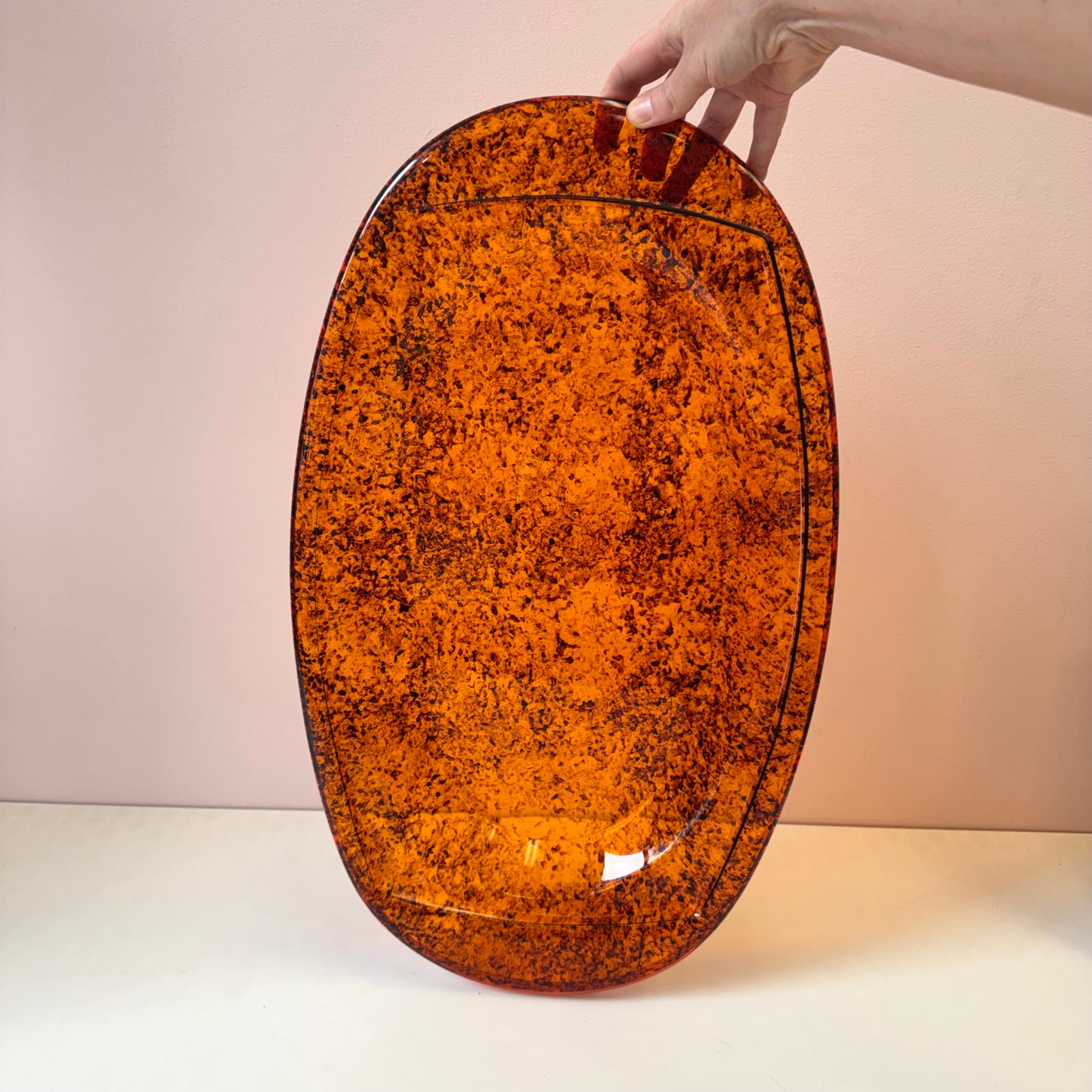 Large Vintage Acrylic "Tortoise Shell" Tray