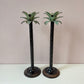 Vintage Pair of Palm Tree Candle Stick Holders