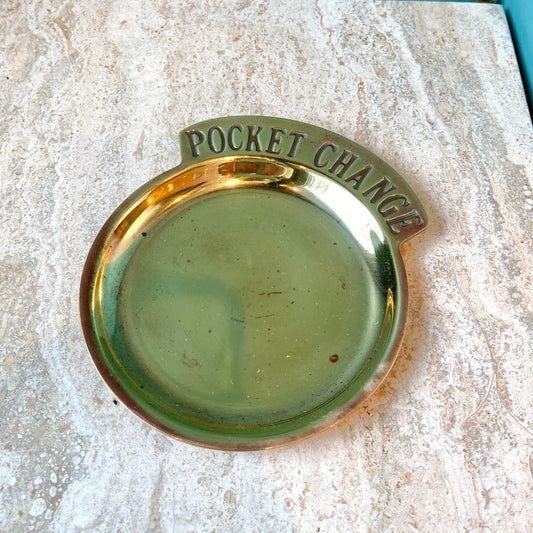Vintage Brass Pocket Change Catchall Dish