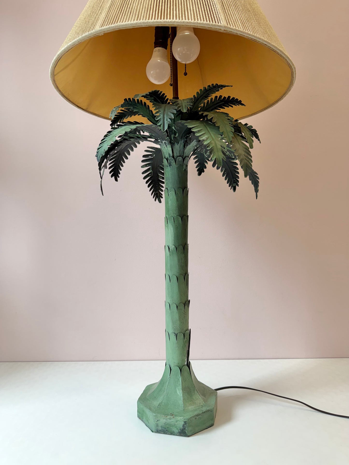 Vintage 1970s Chapman Style Palm Tree Table Lamp/per item