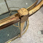 Vintage Oval Brass and Smoked Glass Rolling Bar Cart