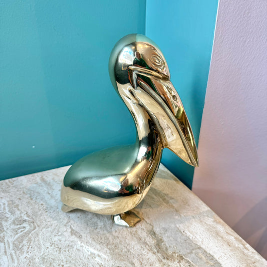 Vintage Brass Pelican Statue