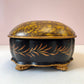Vintage Large Hand Painted "Tortoise" Shell Lidded Jewelry Box by Castilian Imports